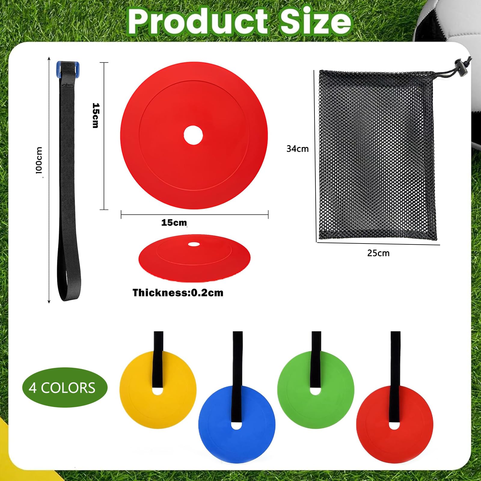 4 Bersagli Per Porta Calcio Da 15cm Con Borsa, Kit Allenamento Calcio, Accessorio Per Allenamento Tiri Mirati, Per Bambini E Adulti, Pratica Borsa Inclusa.