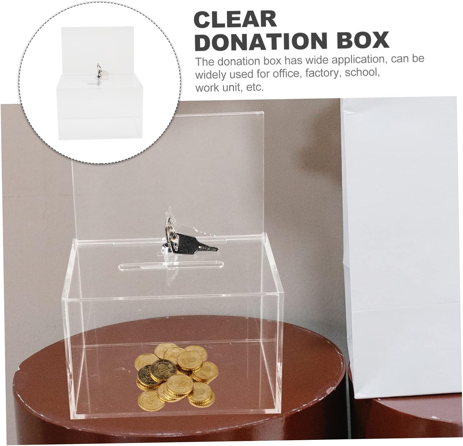 Multi-functional Public Voting Box Combination Lock Box for Money Fundraising