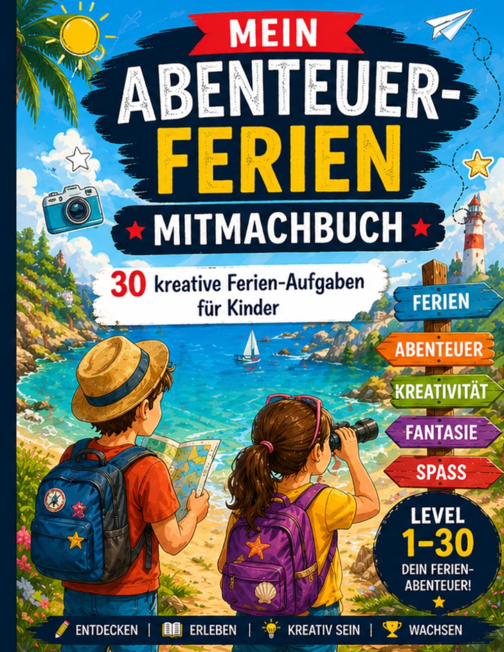 Mein Abenteuer-Ferien-Mitmachbuch: 30 kreative Ferien-Aufgaben für Kinder – Schreiben, Zeichnen, Entdecken & Spaß
