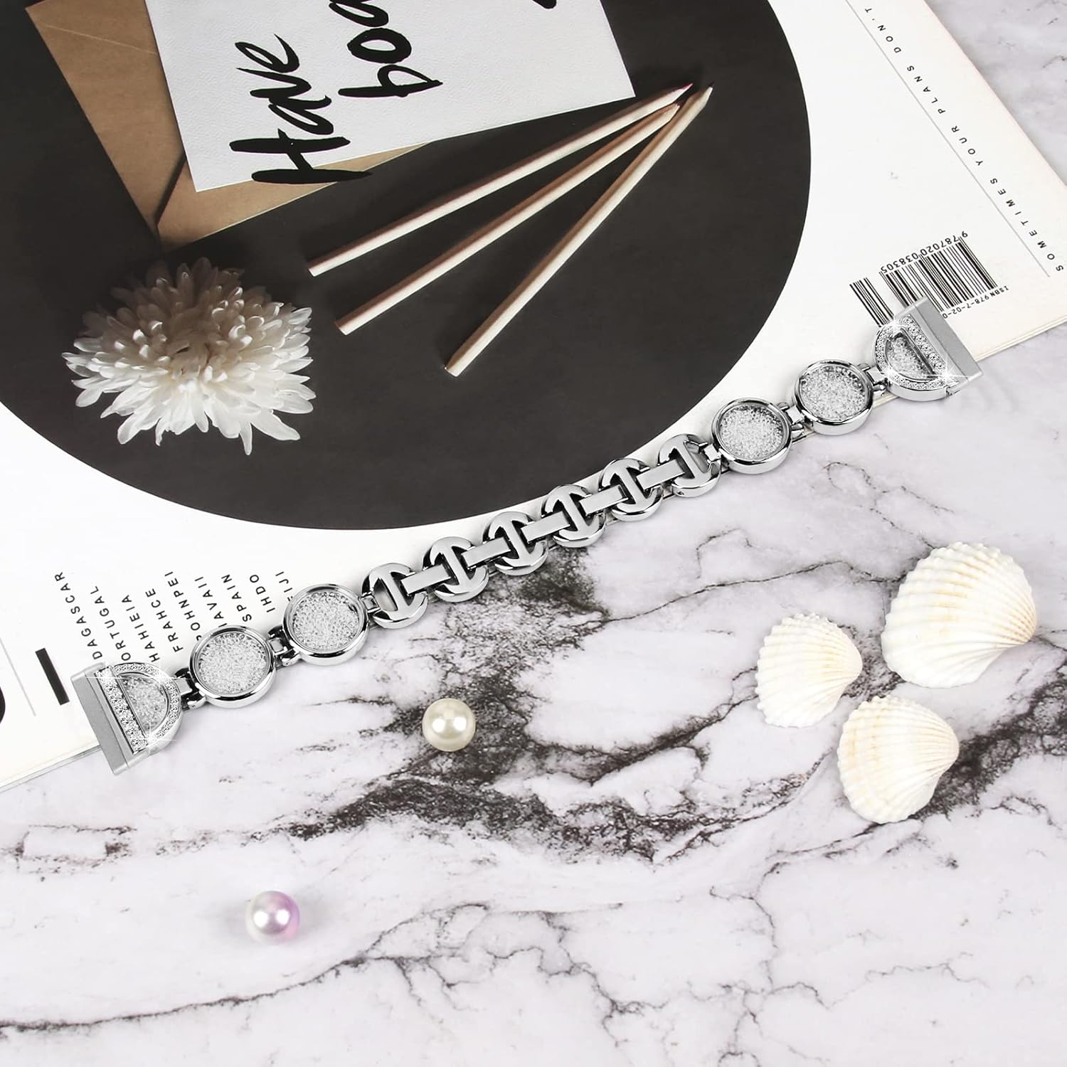 FitTurn Jewelry Bling Bands Compatible with Fitbit Versa 4/Sense 2/Versa 3/Sense Band for Women Men, Replacement Diamond Jewelry Metal Wristband Sparkle Design Elegant Strap for Versa 4 Smart Watch Accessories - Image 4