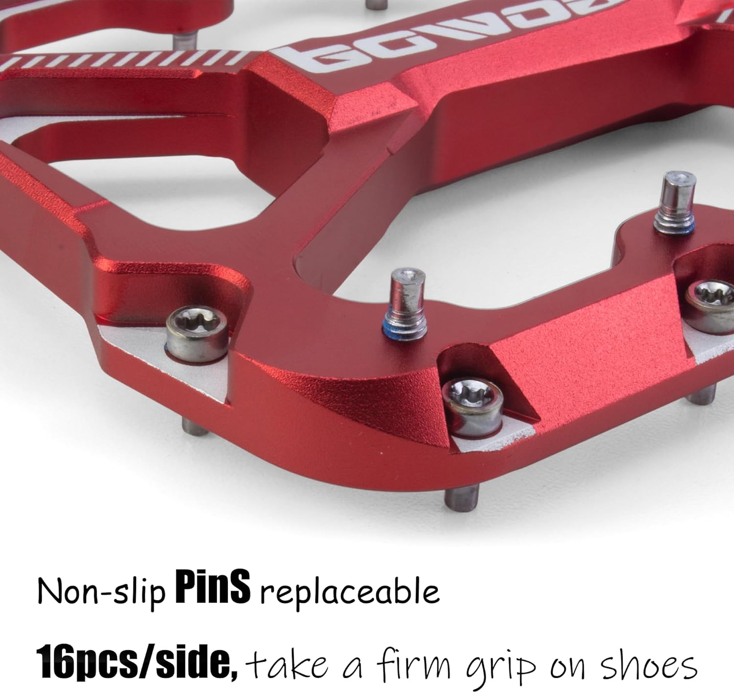 Bike Pedals Mountain Bike Adult, Light MTB Flat Pedals Grippy w 20pcs Non-Slip Studs, Glass Fiber Nylon Composite Platform Pedals w Cr-Mo Axel, 9/16" BMX Road Cruiser Gravel Bicycle Pedals