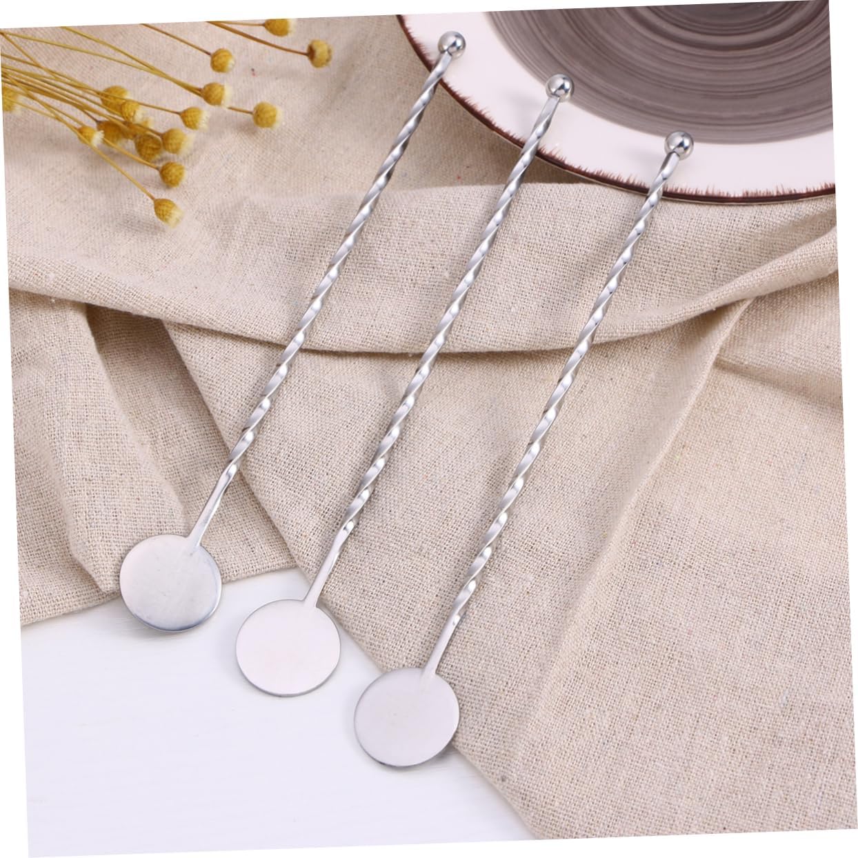 5pcs Stainless Steel Swizzle Sticks for Cocktail Stirring