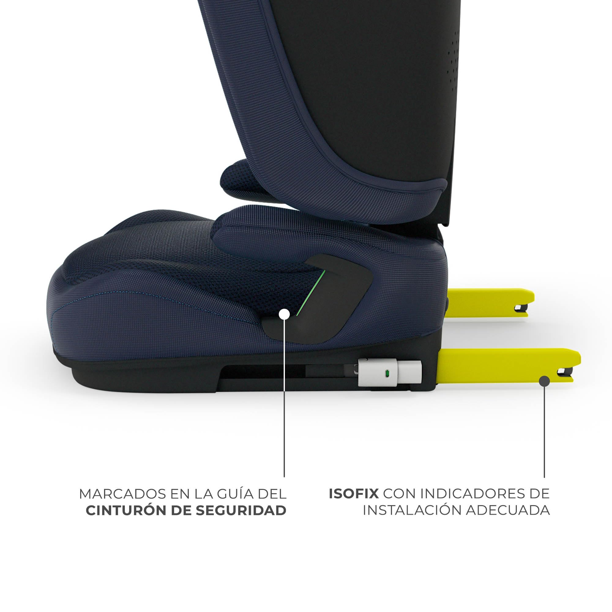 Kinderkraft UNITY 2, Fotelik 100–150 cm dla dzieci 3,5–12 lat, 5-stopniowa regulacja oparcia, Składany, ISOFIX, systemy SPS+ i H-GUARD, Tapicerka AIR FLOW, Łatwe czyszczenie, Niebieski