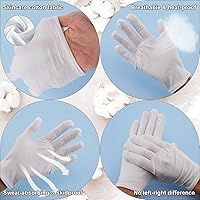 Vista 4 de 24 pares de guantes de algodón suave, lavables, hidratantes, aptos para eczema, elásticos para inspección de monedas, hombres y mujeres