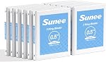 SUNEE 3 Beurre à anneaux 1 1 cm 4 Emballage, effacer la vue 1" Reliures Trois anneaux sans PVC (Fit 8,5x11 pouces) pour fournitures scolaires ou de bureau, pastel assorti