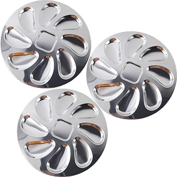 RONYOUNG 3PCS Stainless Steel Oyster Plate Oyster Grill Pan Serving Trays for Scallop,Sauce and Lemons, Oyster Shell Shaped Pan