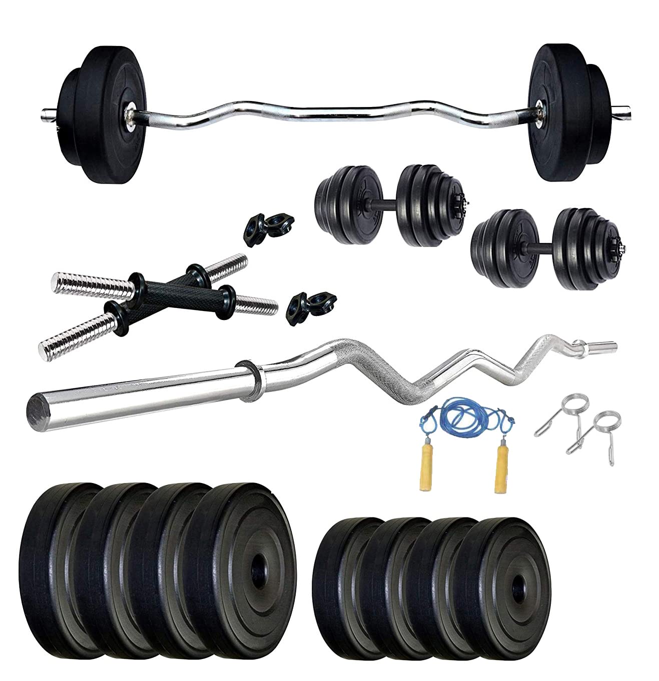 Protoner Home Gym 18 kgs, 2 kg x 4 Plates 2.5 kg x 4 Plates, 1 x 3 feet bar,2 x Dumbbell rods and Skipping Rope (B09WRFS9C1) Amazon Price History, Amazon Price Tracker