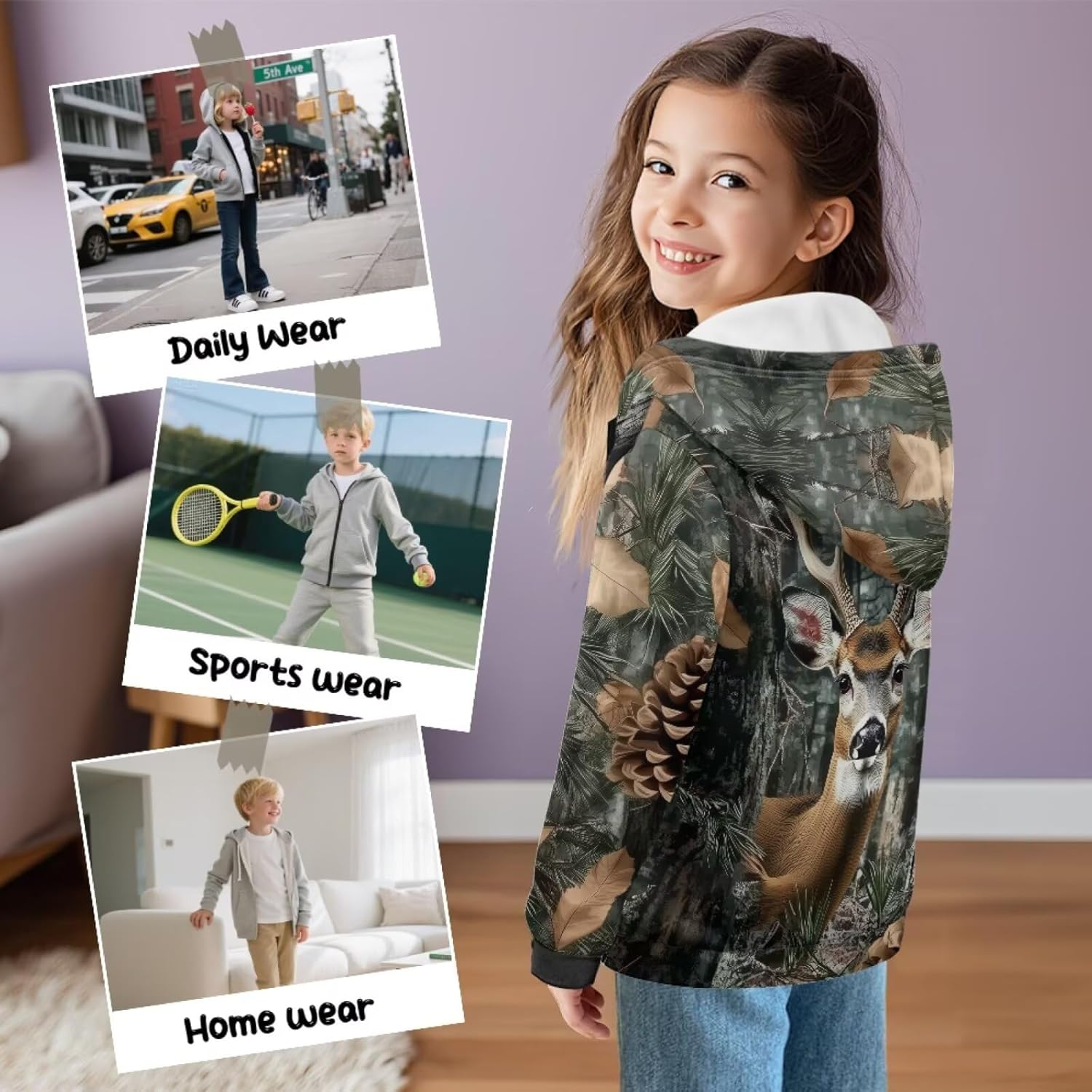 WELLFLYHOM Zip Up Hoodies 6-16 Fleece Lined Boys Graphic Sweatshirt Long Sleeve Hoodie with Pocket Full Zipper Sweater - Image 5