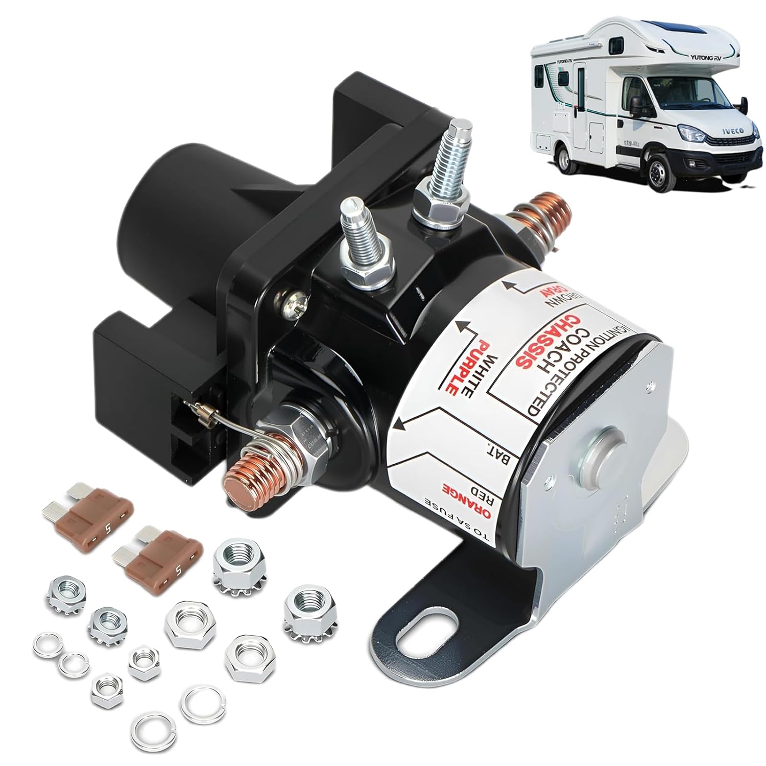 New Upgrade Intellitec RV Automobile Battery Disconnect Relay Switch - 12V Latching Relay Compatible with 0100055000 - Isolation Solenoid for Efficient Power Management