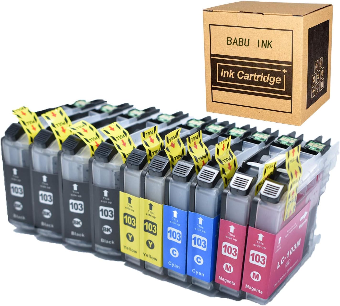 Luckytime Compatible Ink Cartridge Replacement for Brother LC103 Work With Brother MFC J4310DW J4410DW J4510DW J4610DW J4710DW J6520DW J6720DW J6920DW J450DW J470DW J650DW J870DW 10-PACK