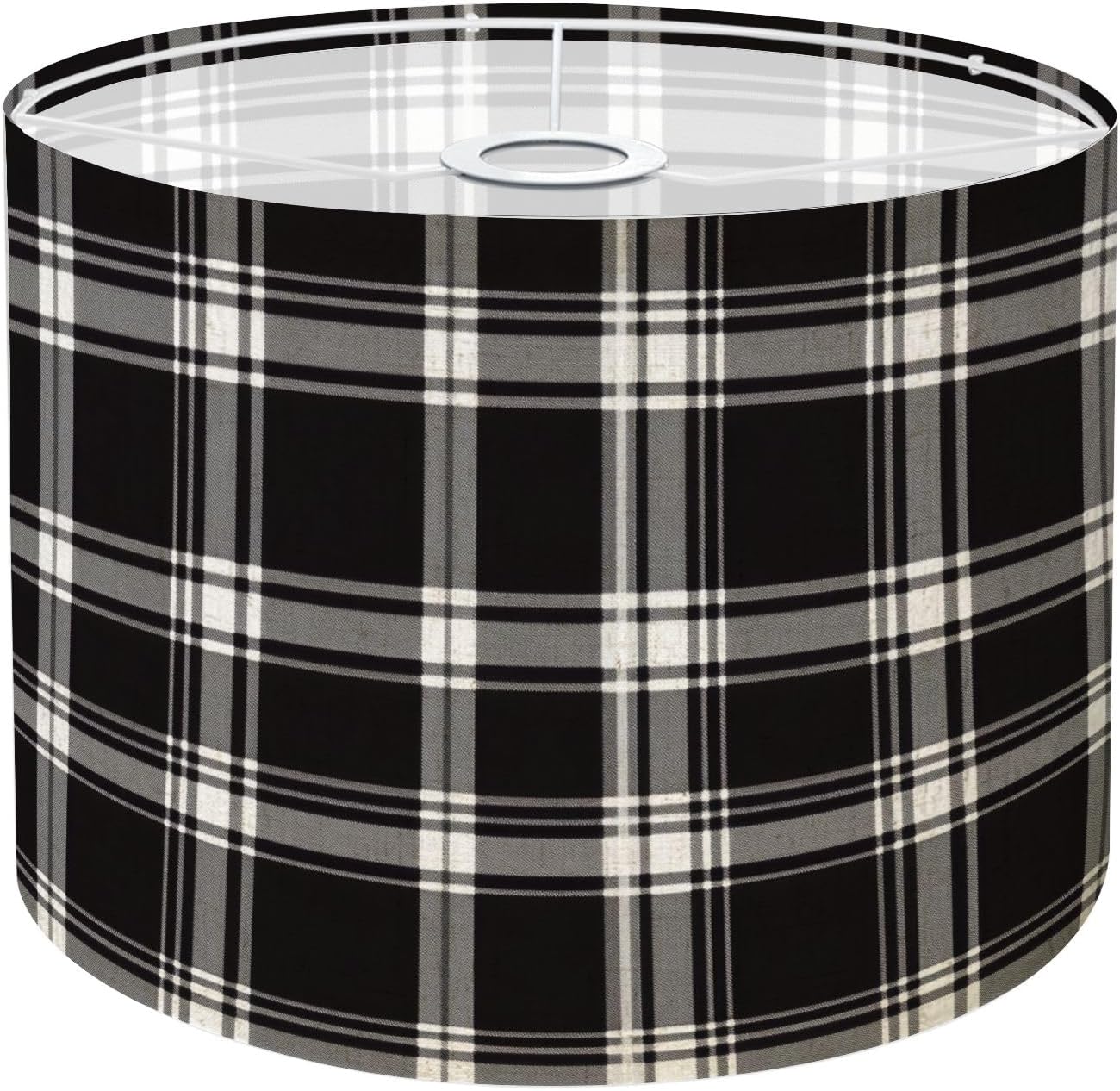 Lamp Shade Tartan plaid for autumn winter burgundy red pink maroon brown Drum Lamp Shades for Table Lamps Floor Lamps Pendant Light 8.9"x11"x11" Replacement Lampshade Large Linen Lampshades