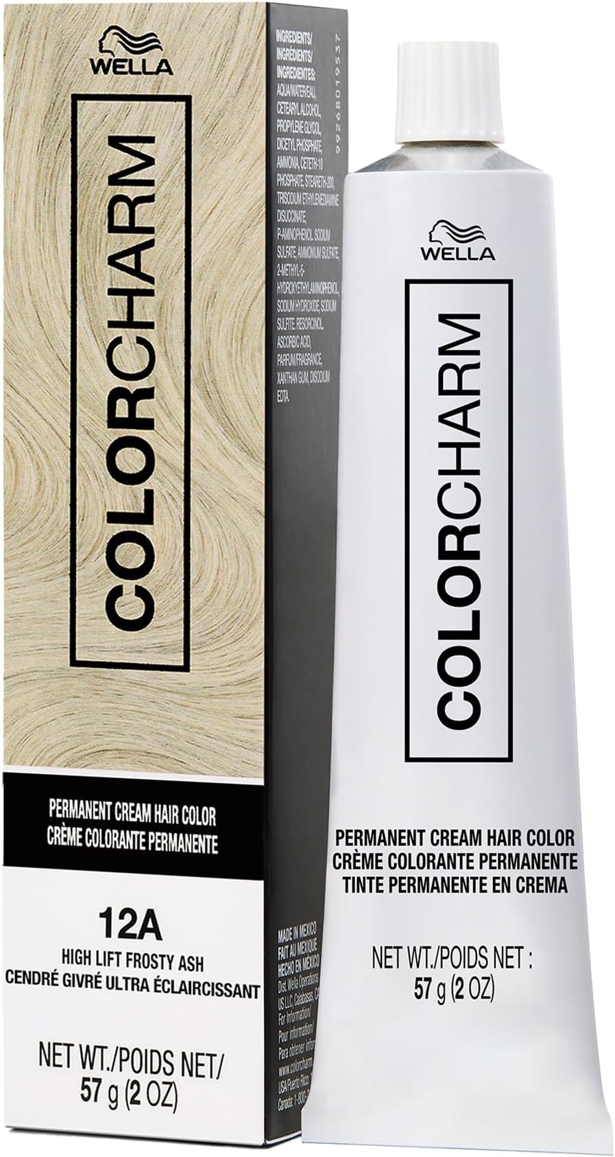 COLORCHARM Permanent Cream Hair Dye | Ash Blonde Hair Color | Pearlescent, Milk Tea, Smokey Cool Tones | 100% Gray Coverage | Vegan, Free of Phthalates & Parabens | 2 oz.