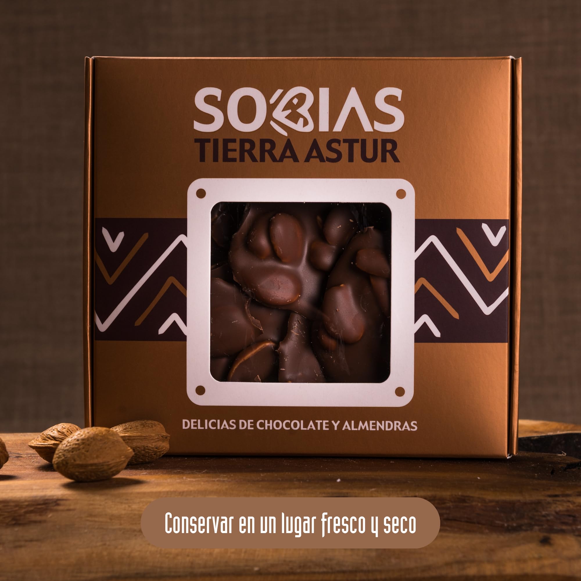 Tierra Astur Sobias Chocolate con Almendras Crujientes | Delicias de Chocolate con Almendras Crujientes – Bombones Gourmet Artesanales, Chocolate con Leche Premium