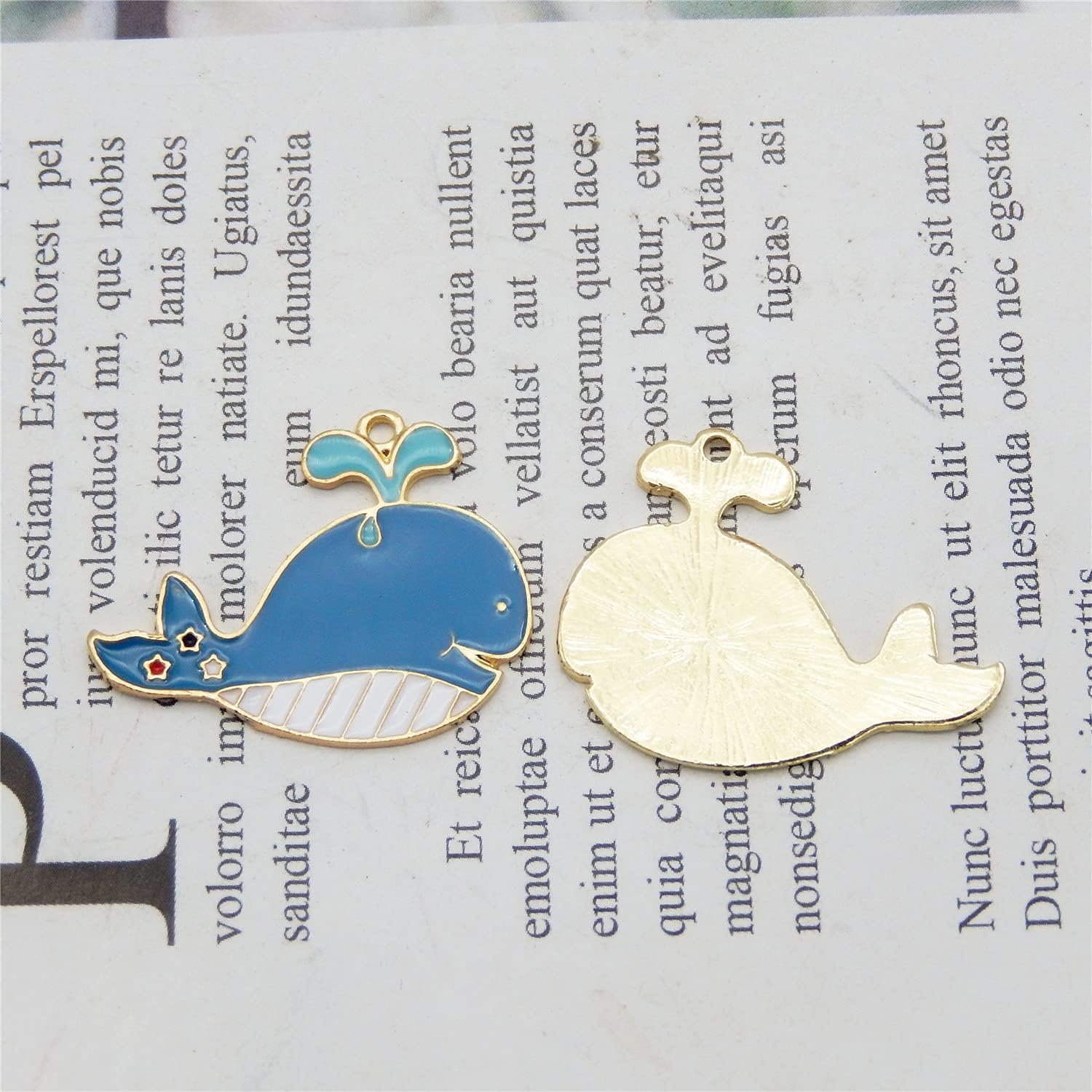 yaokan 24Pack Enamel Sea Whale Charms - Mixed Killer Whale Blue Whale Pendants for DIY Necklace Bracelet Earring Craft Accessories - Image 5