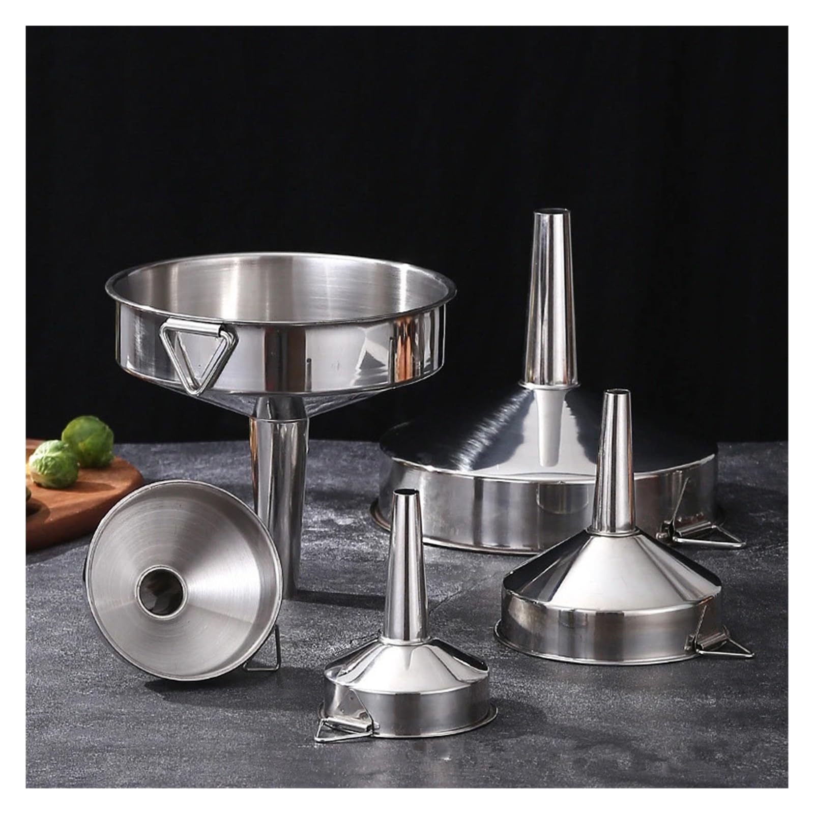 Embudo de Acero Inoxidable, Embudo de Acero Inoxidable con Filtro Desmontable for enlatar Utensilios de Cocina 8-20CM(18CM)
