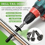 Mxuteuk 1095PCS Kits d'assortiment de vis auto-tappantes, #8#10 410 Vis auto-percevantes de tête en acier inoxydable et M2 M3 M4 Acier au carbone Phillips Pan Head Vis auto-tappantes pour le plastique, Bois