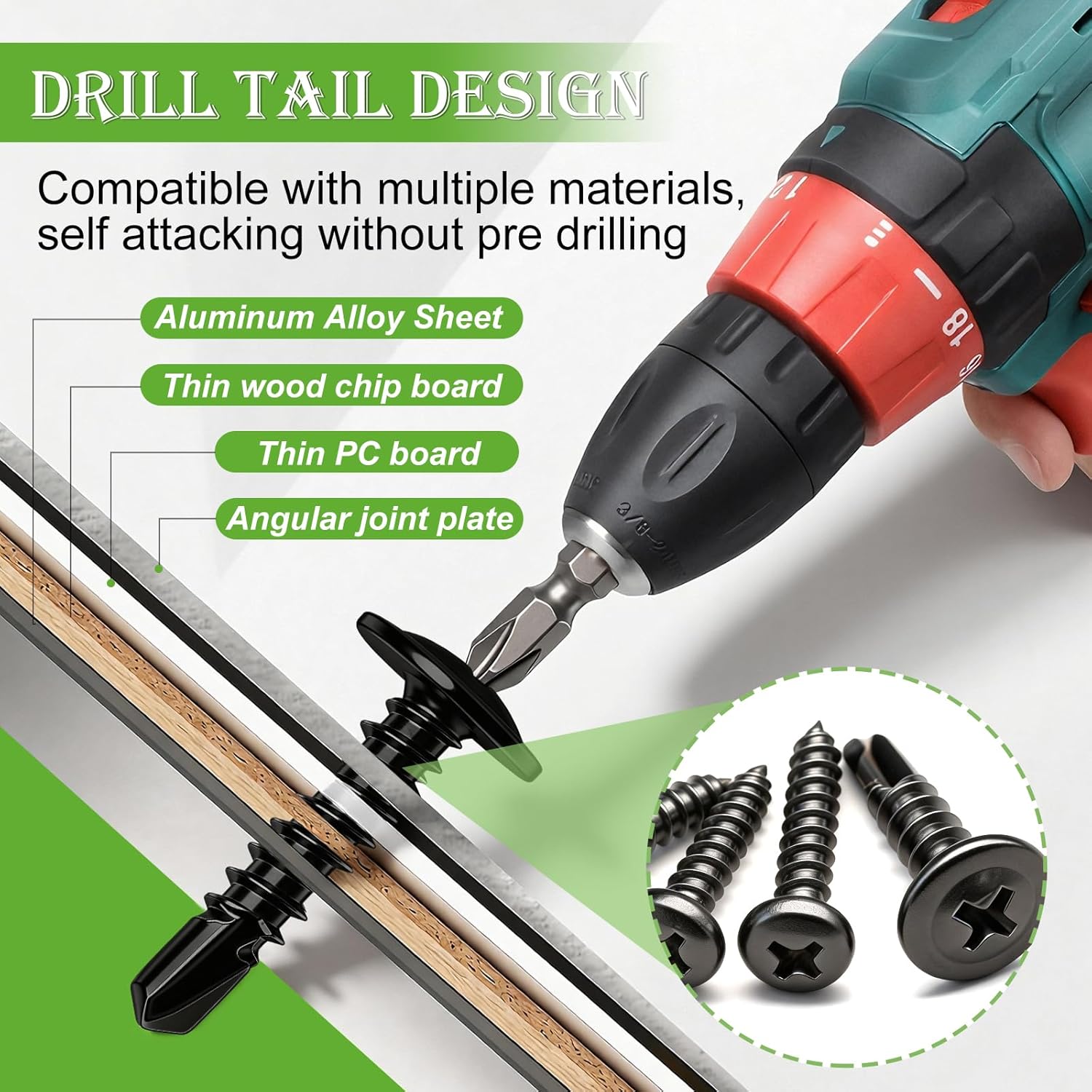 mxuteuk 1095PCS Self Tapping Screws for Metal, #8#10 410 Stainless Steel Truss Head Self Drilling Screws and M2 M3 M4 Carbon Steel Phillips Pan Head Self Tapping Screws for Plastic,Wood