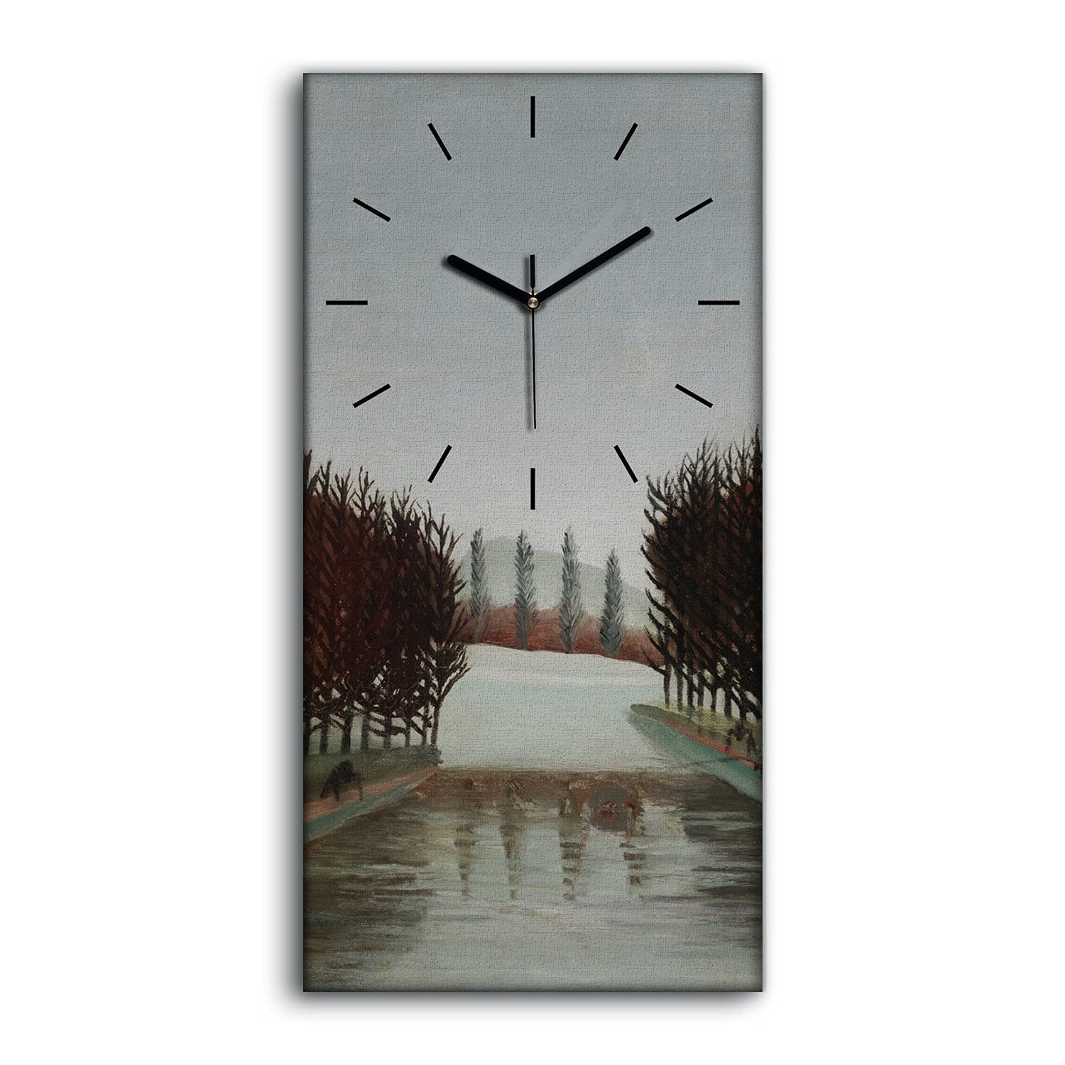 Horloge sur toile sans bruit mecanique decoration murale sereine 30x60