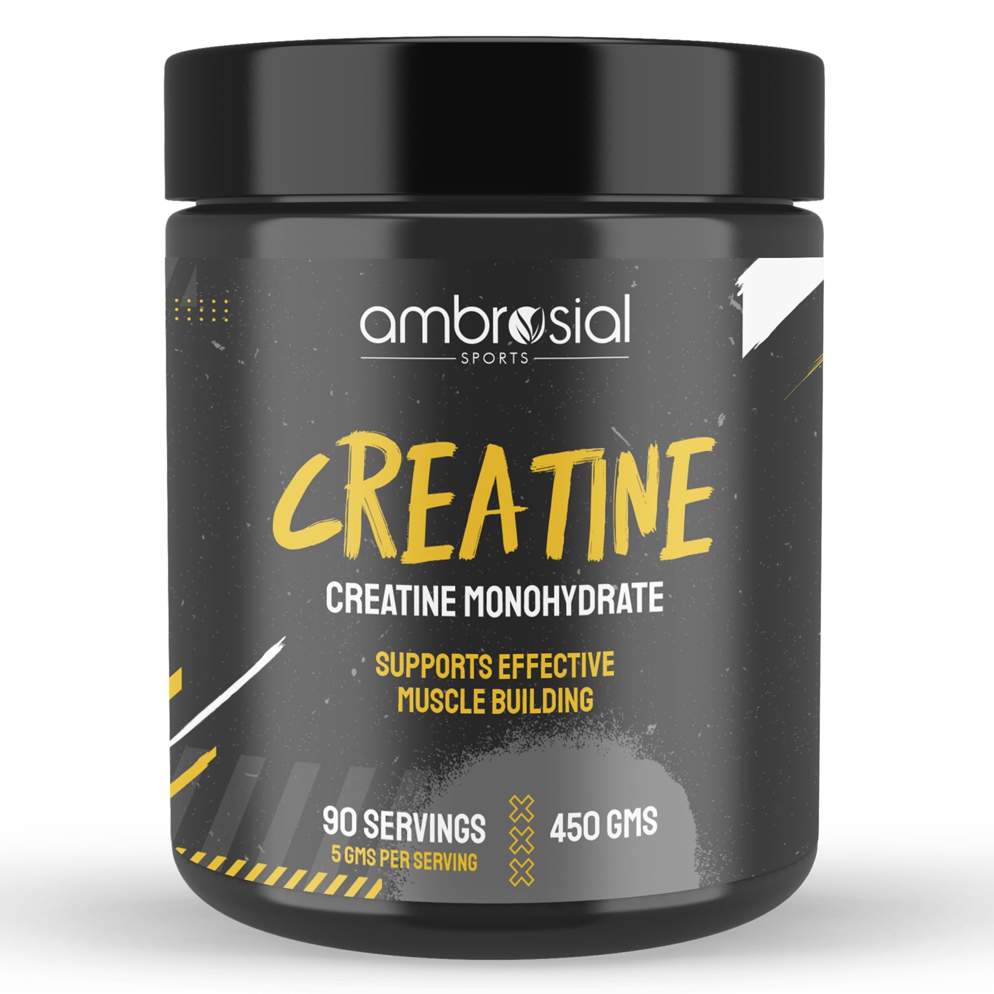 Ambrosial Creatine Monohydrate 450gm | Pure Muscle Power Boost | Enhance Strength & Endurance Naturally |Creatine Supplement for Fitness & Bodybuilding | Non-GMO & Gluten-Free | 90 Servings