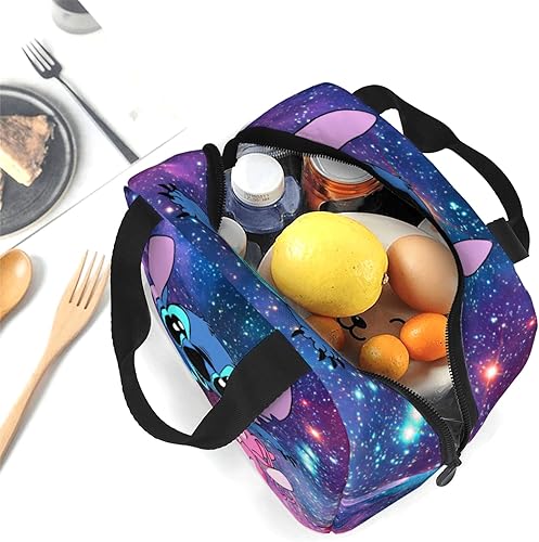 Miniatura 4 de Lonchera unisex de dibujos animados de gran capacidad, con aislamiento de anime, reutilizable, para mujeres, hombres, adultos, trabajo, picnic,