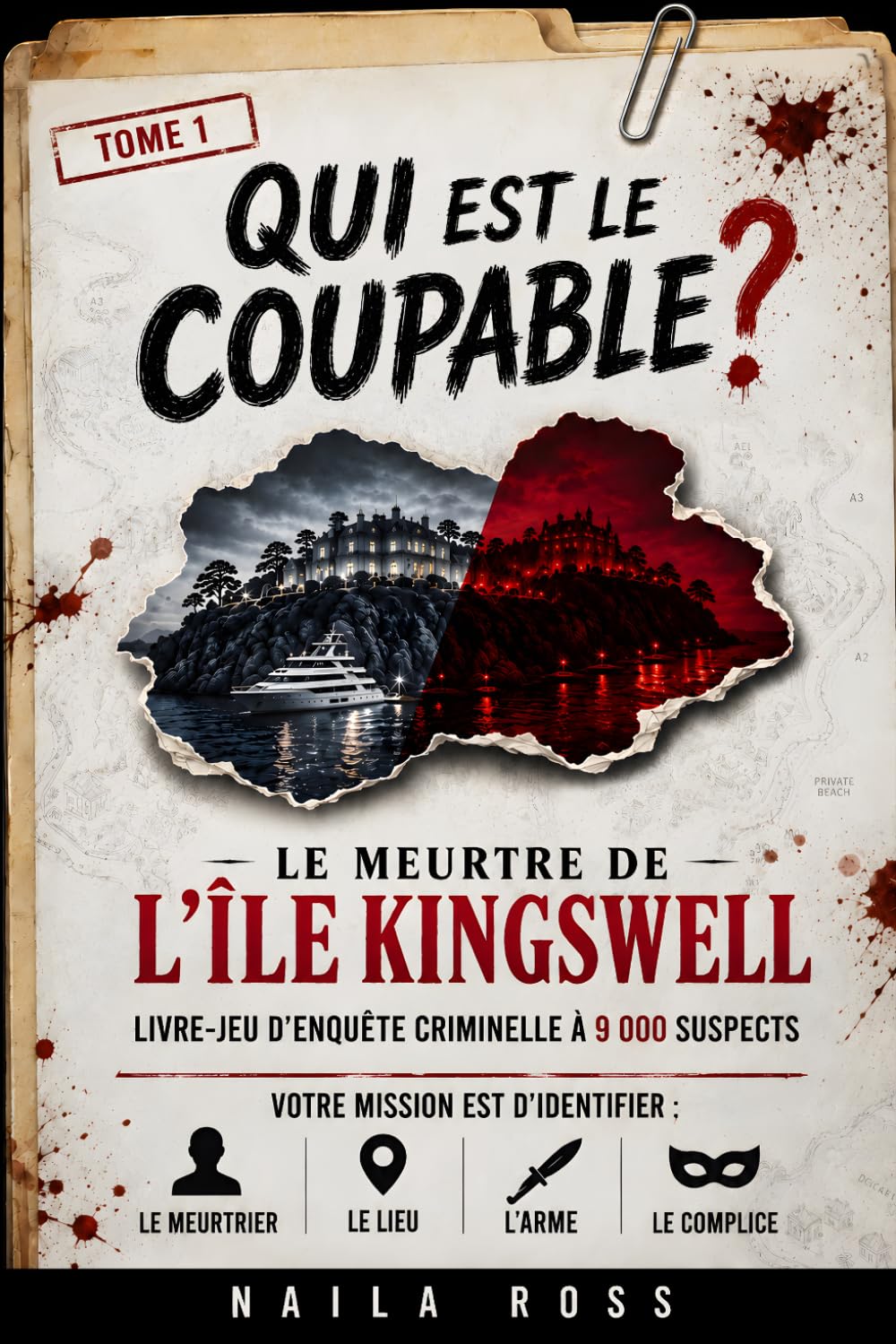 Le Meurtre de l’île Kingswell: Livre-jeu d'enquête criminelle sans écran pour adultes de déduction logique, idée cadeau original pour les amateurs de ... d'énigmes policières (Qui est le coupable ?)