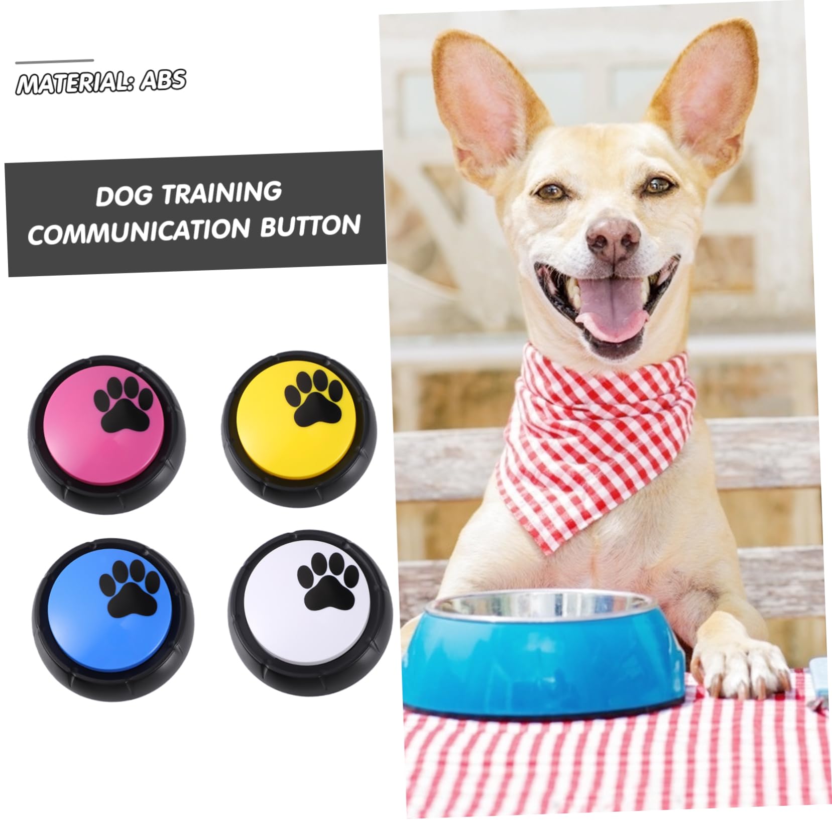 Sosoport Bottone di Comunicazione per Animali, Registrazione 4 Pezzi ABS