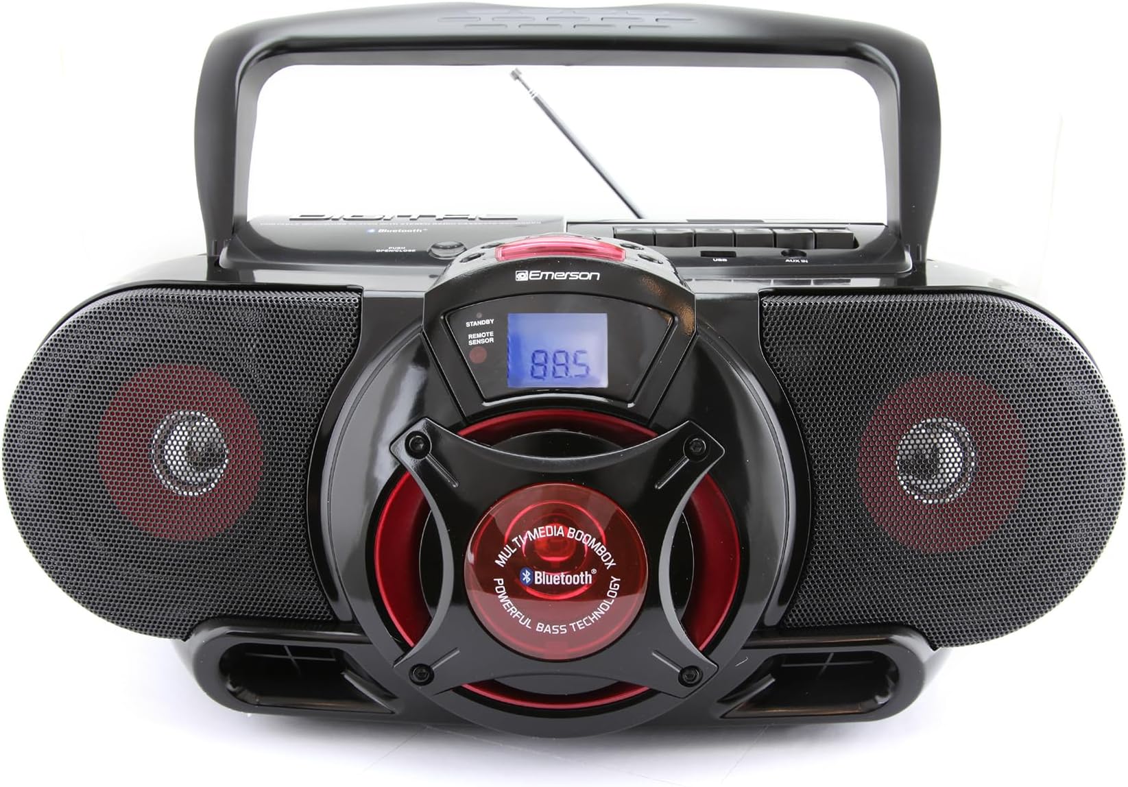 Naxa Electronics NPB-273 Portable Bluetooth, MP3/CD AM/FM Stereo Radio Cassette Player/Recorder with Subwoofer and USB Input Boombox