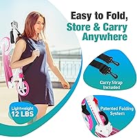 Vista 5 de BELEEV V5 Scooters para niños de 6 años en adelante, scooter plegable de 2 ruedas para adultos y adolescentes, 4 manillares ajustables, ruedas