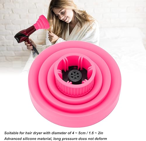 Miniatura 3 de Difusor universal para secador de pelo, portátil plegable de viaje rosa difusor de silicona para cabello grueso y rizado