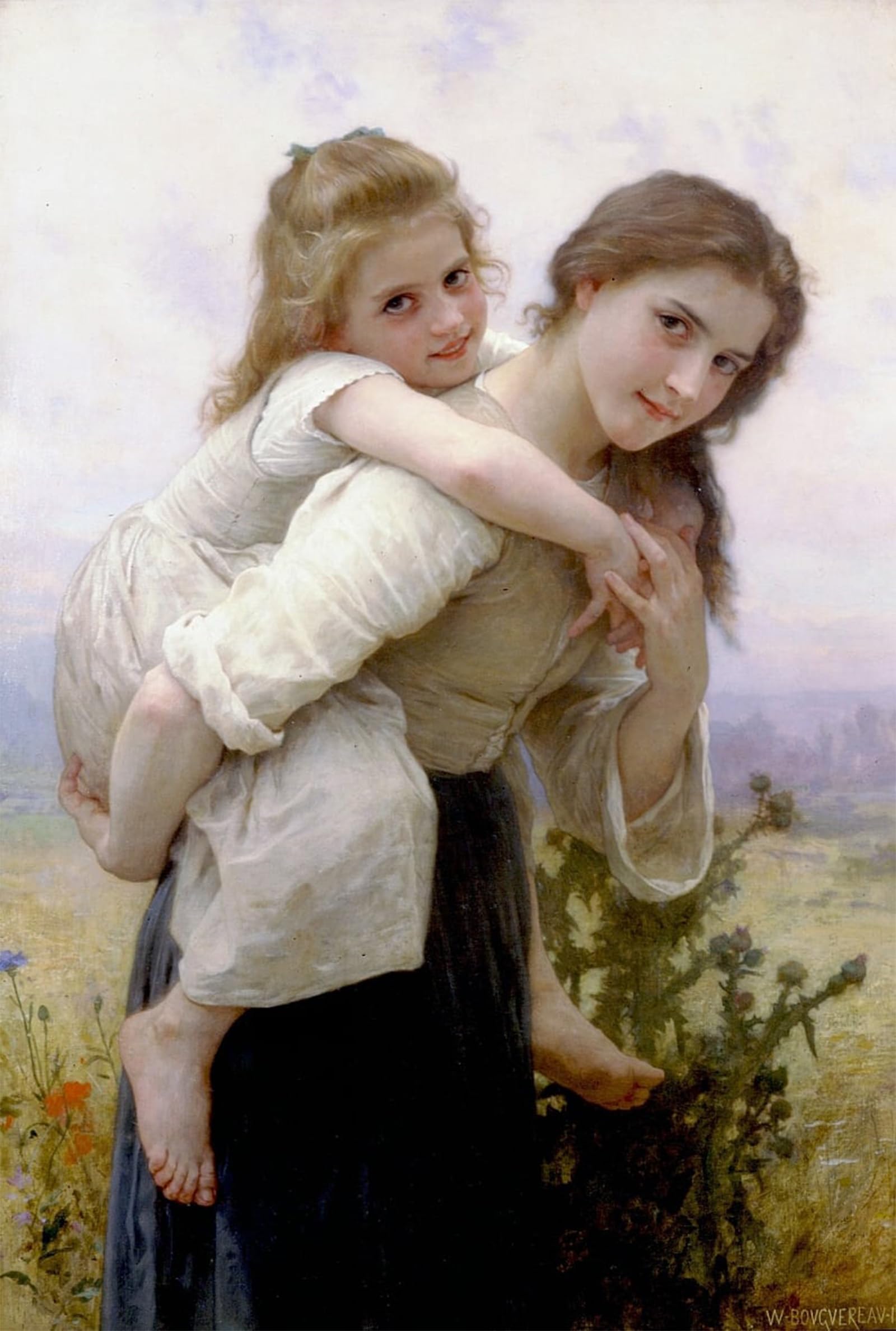 ARTXLXXBN Famous Painting Art Wall Decor Abstract Art Picture Chansons De Printemps by William Adolphe Bouguereau Animal Pictures for Home Decor 60x90cm