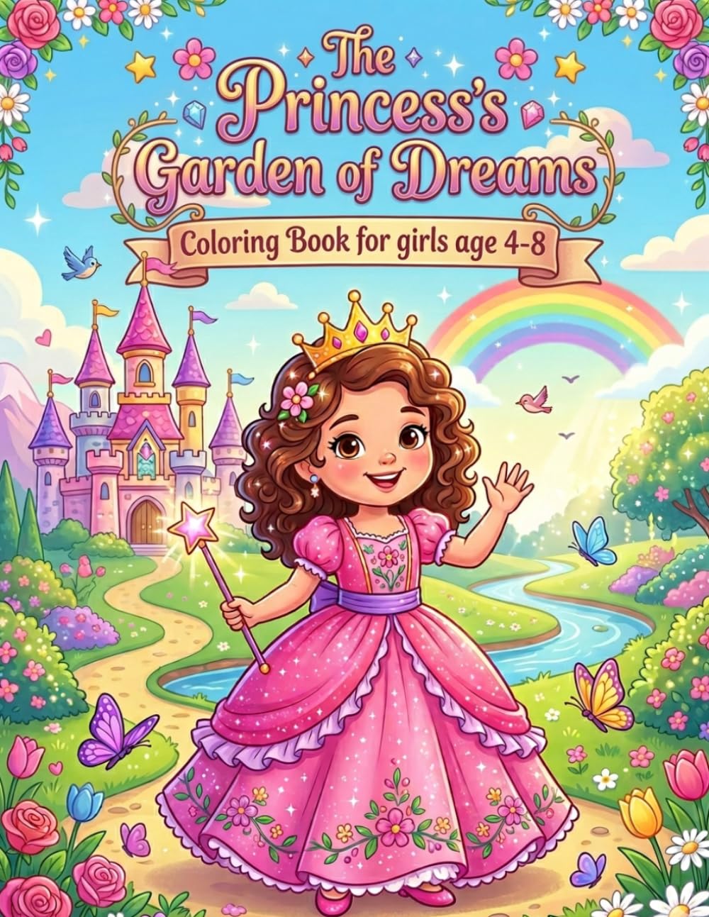 The Princesses Garden of Dreams coloring book for girls age4-8: coloring book for girls age 4-8