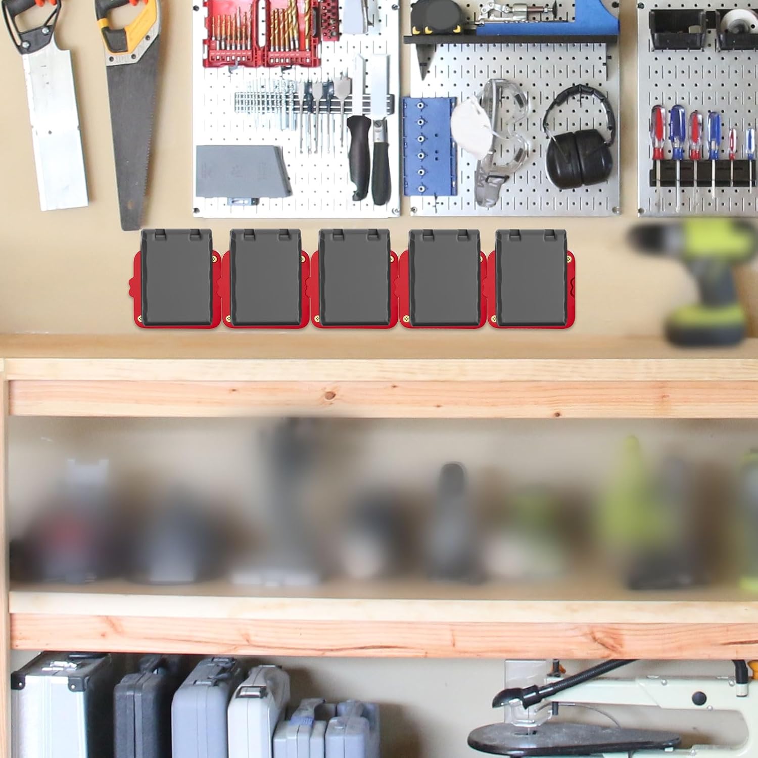 Battery Holder Compatible for Milwaukee 18V Battery, Wall Mount Batteries Storage for Work Van, Shelf, Toolbox - 5 Pack