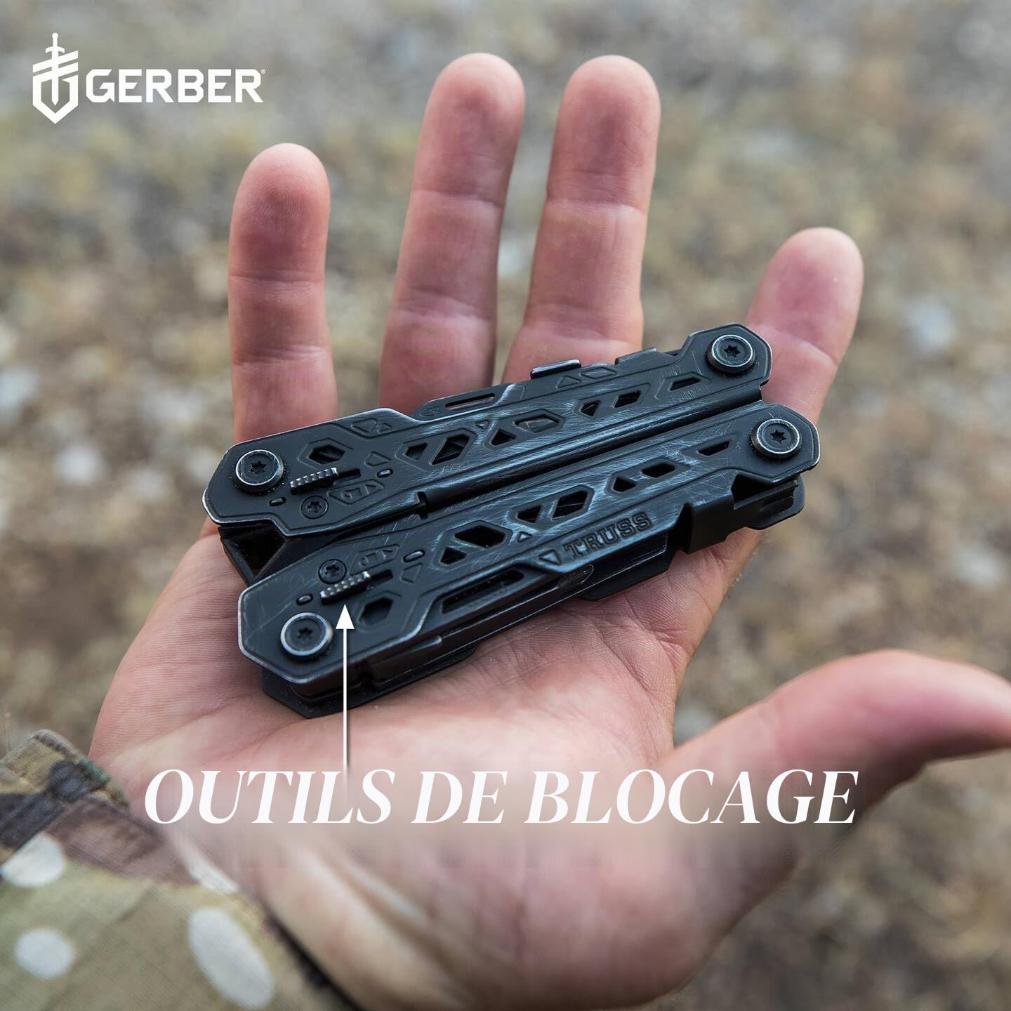 Gerber Pince multifonctions avec étui Truss, Noir, 17 outils en 1, 30-001780