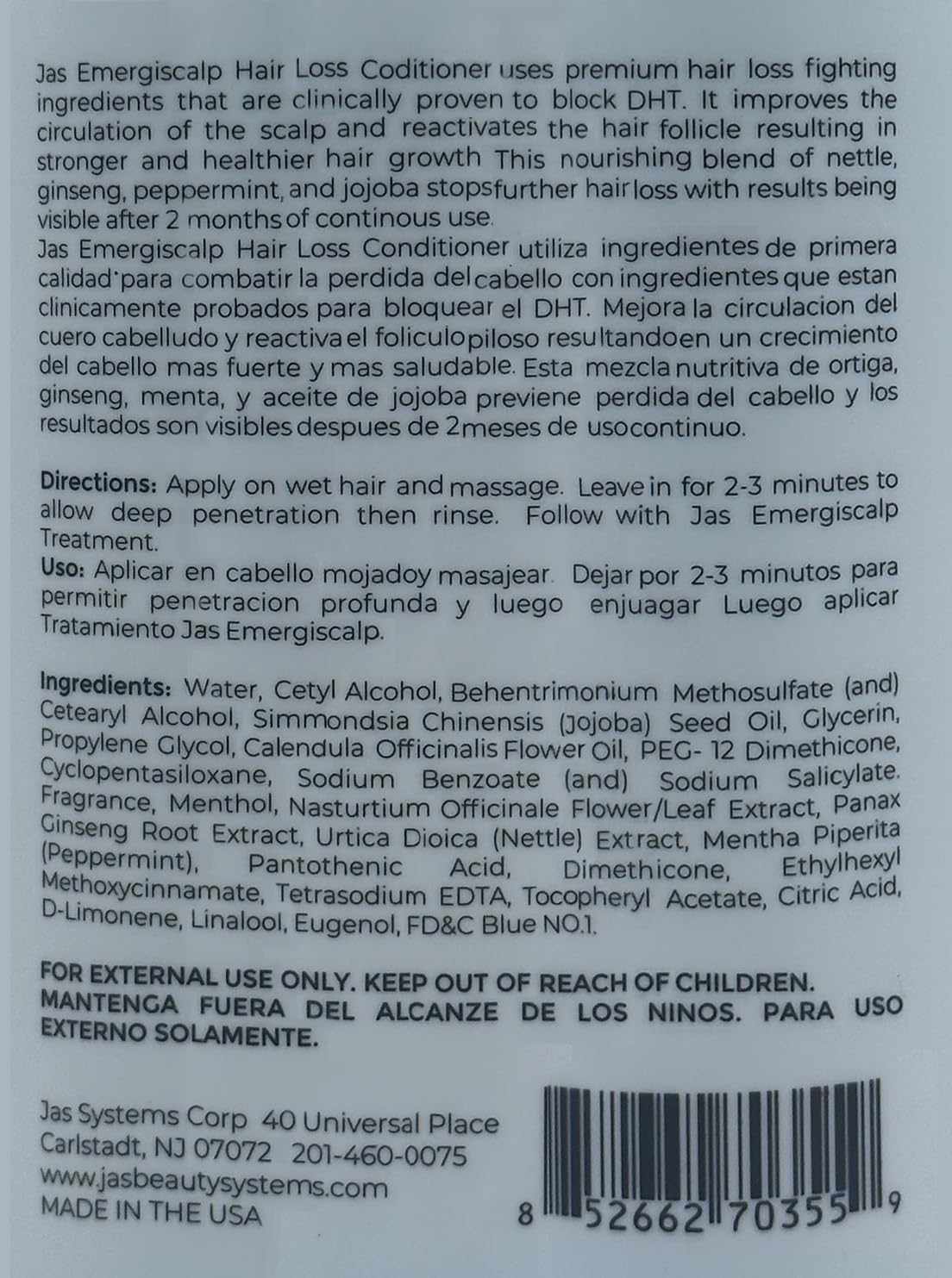 JAS Emergiscalp Hair Loss Prevention All in 1 Combo (Shampoo+Conditoner+Dropper)