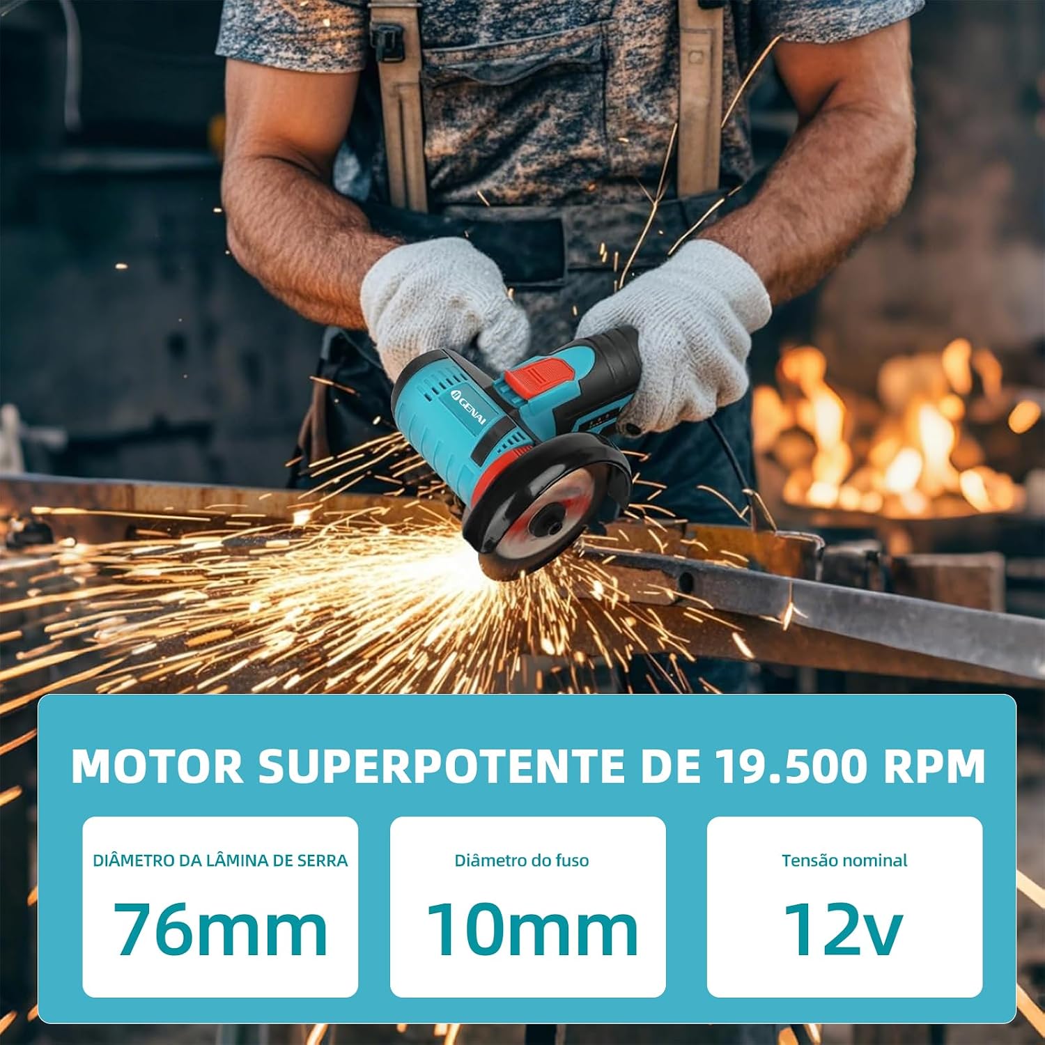 Esmerilhadeira Lixadeira Esmerilhadeira 110V/220V Sem Fio Portátil Serra Mármore A Bateria 12V (2 Bateria+8 Pcs Discos de Corte)