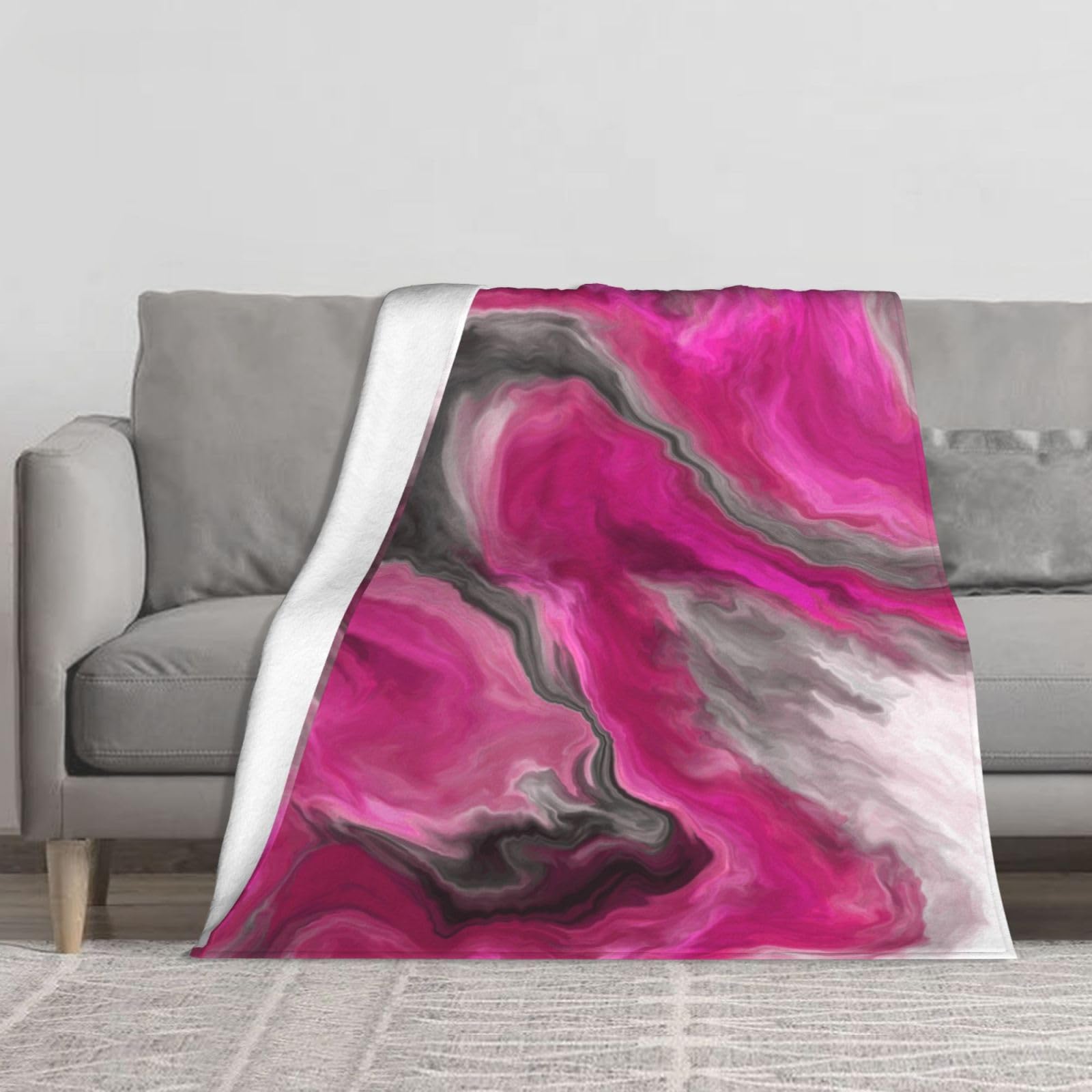 Couverture de canapé en flanelle super douce au design moderne tourbillon