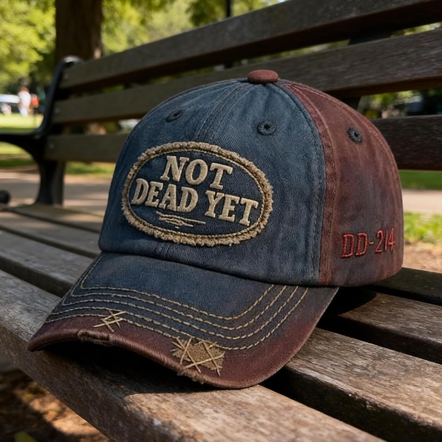 Veterans Casual Hat - Not Dead Yet DD-214 Baseball Hat - Vintage Adjustable Embroidered Badge Cap