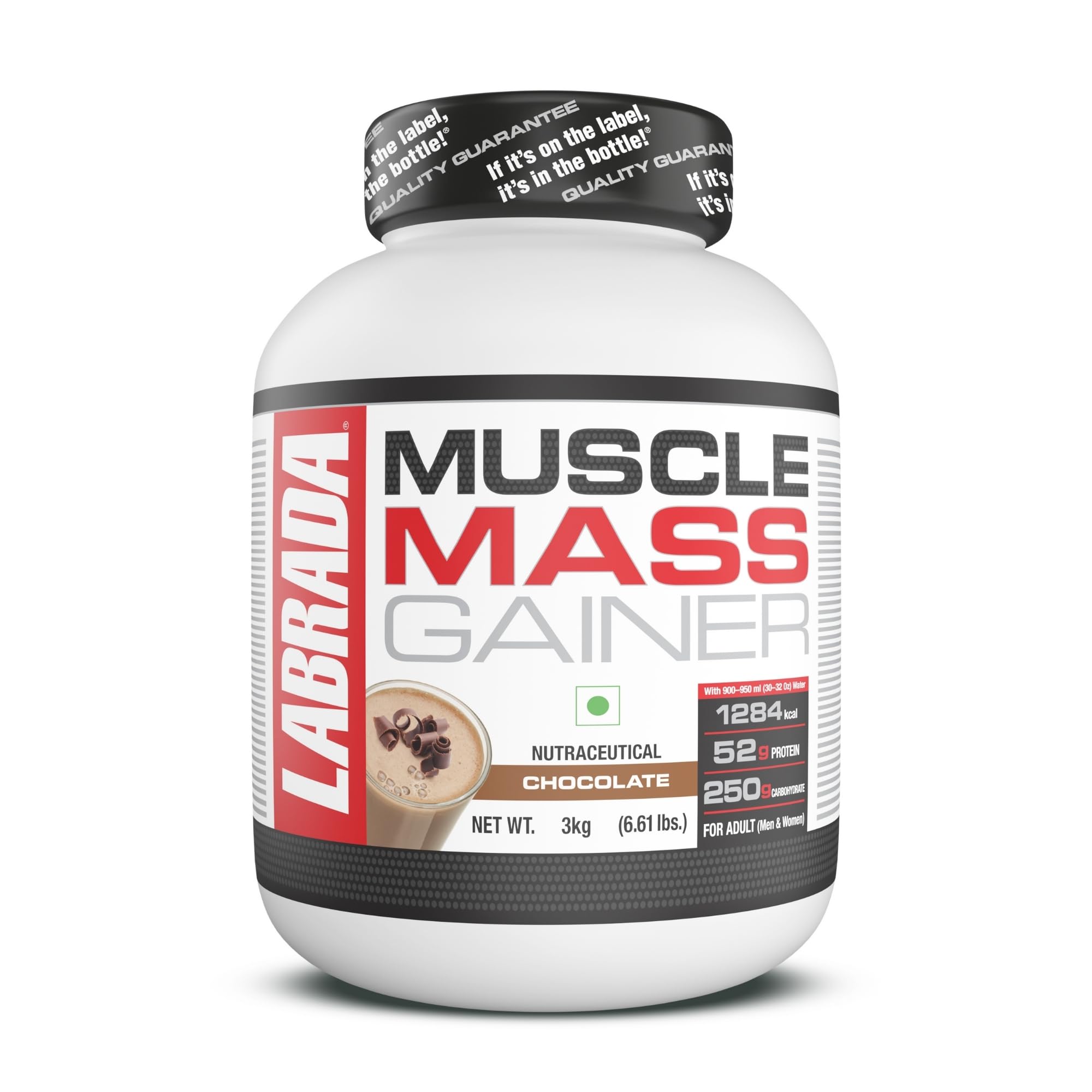 Labrada Muscle Mass Gainer Powder (Gain Weight, Post-Workout, 52g Protein, 250g Carbs,1g Creatine, 500mg L-Carnitine, 9 Servings) 6.6 lbs (3 kg) (Chocolate)-image-33