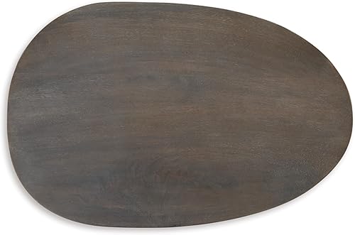 Miniatura 8 de Signature Design by Ashley Mesa decorativa industrial Cormmet con base de metal, marrón oscuro y negro