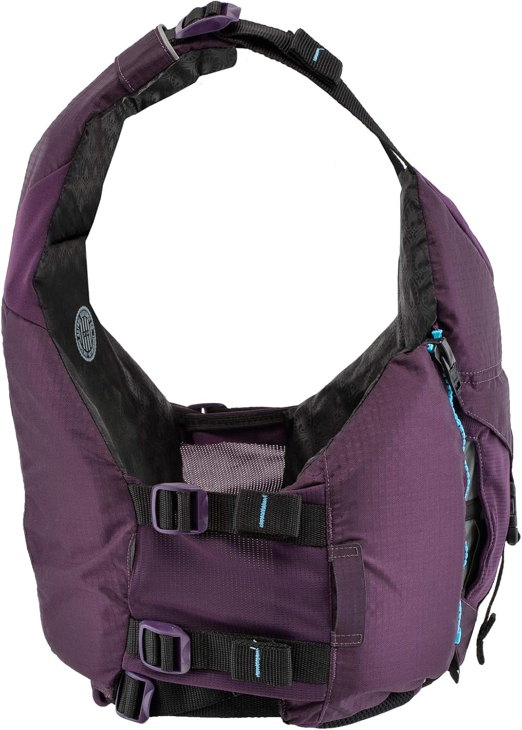 astral women's layla life jacket pfd for whitewater, sea, touring kayaking, stand up paddle boarding, and fishing, eggplant, xs
