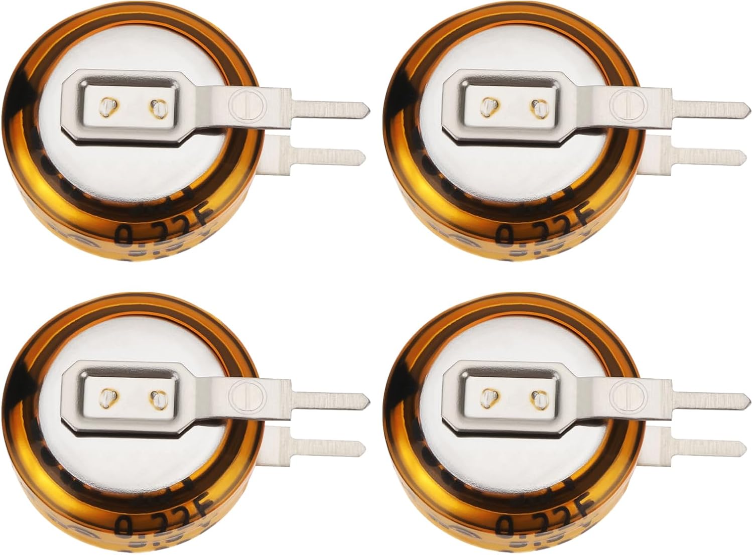 4pcs 0.22F 5.5V Super Capacitor Pitch 5mm Button Capacitance Suitable for Truck Lighting Appliances Power Tools