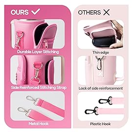 linmaya Water Bottle Carrier Bag with Phone Pocket for Stanley Cup 40/30oz,Insulated Neoprene Water Bottle Holder Cross-boday Bag with Adjustable Shoulder & Handheld Strap Stanley Cup Accessories