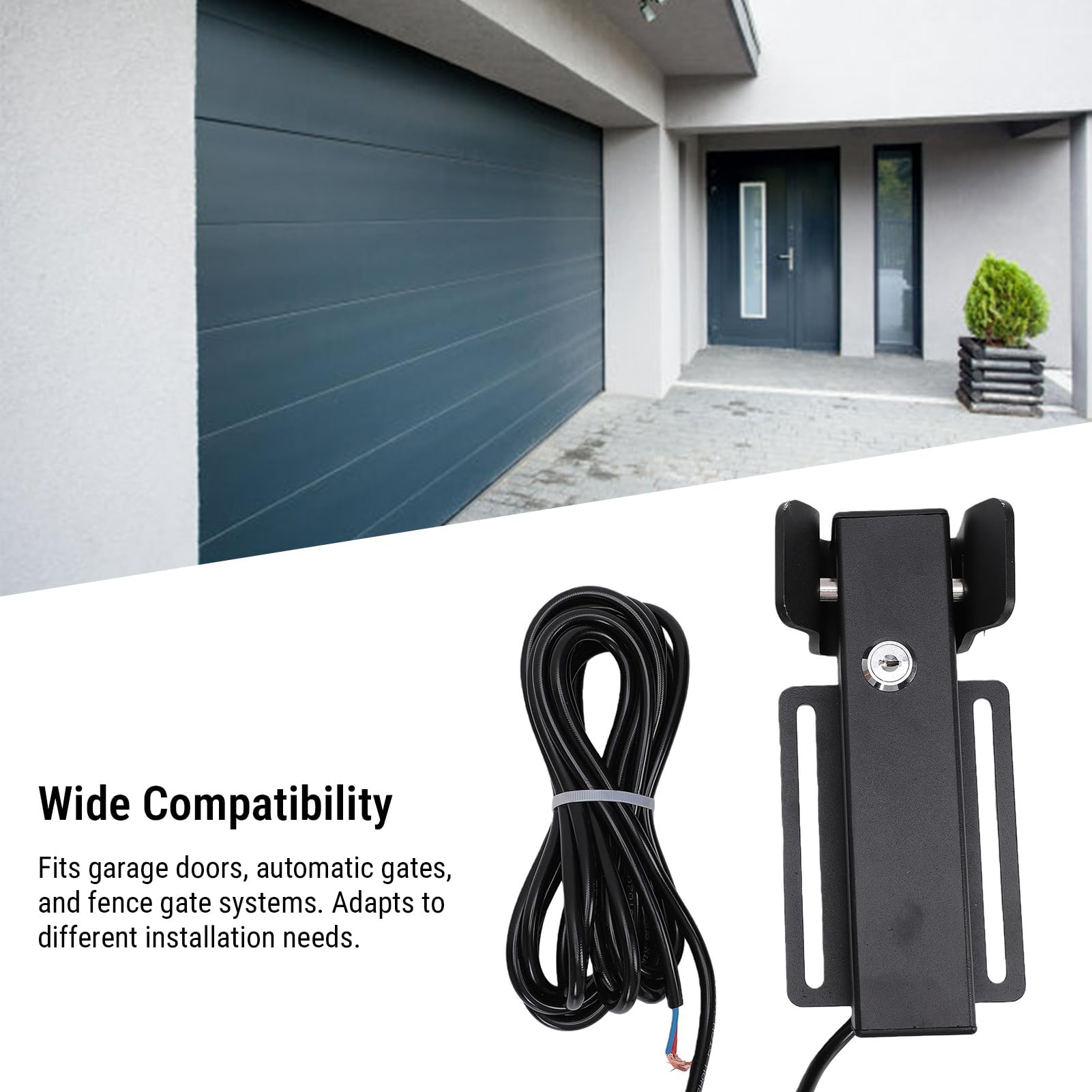 Luocute Serratura Elettrica per Porta, Chiusura Elettromagnetica 12V/24V | Compatibile con Cancelli Scorrevoli, 5A Stabili, da -20°C a 60°C, Sblocco in 1s, Struttura Solida da 2,5 Kg