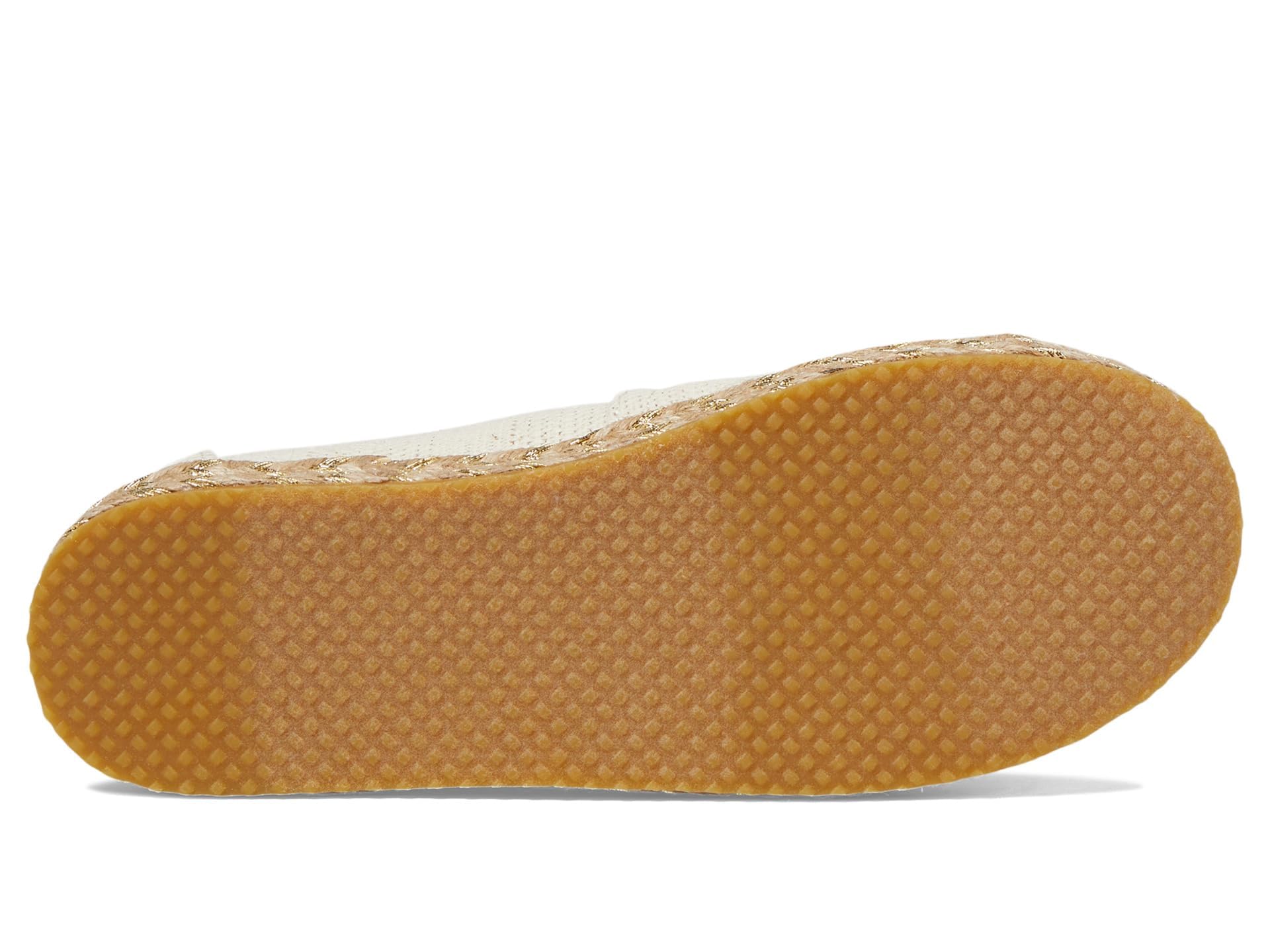 TOMS Girl's Alpargata RopeLoafer Flat, Naturalny niebarwiony metaliczny lniany pasek, 12 UK Child