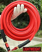 Vista 2 de Manguera de aire híbrida de entrada de 1/4 pulg. x 3 m, manguera de compresor de aire ligera, flexible y duradera con acoplador rápido universal