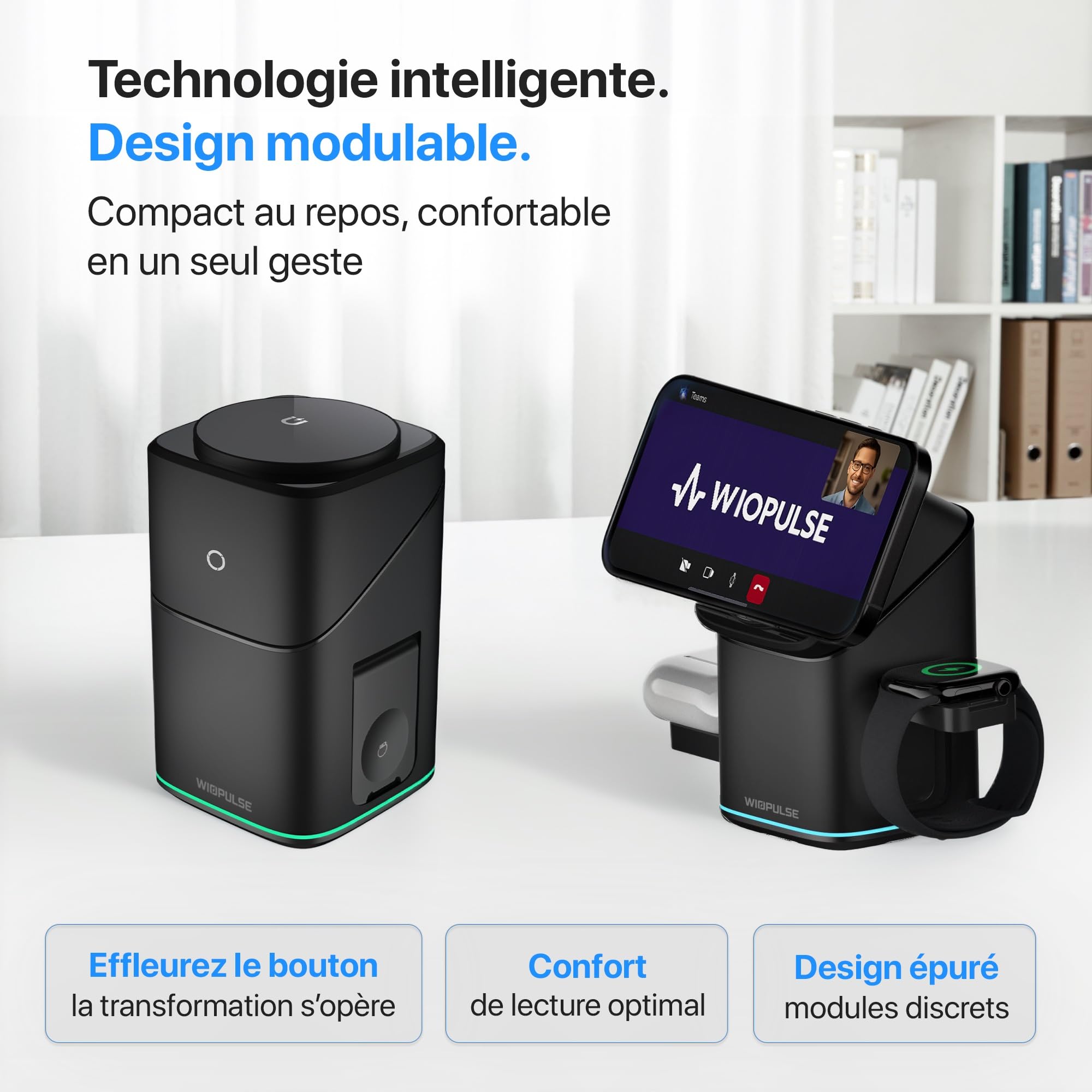 Station Charge 3en1 sans Fil pour iPhone Apple Watch AirPods