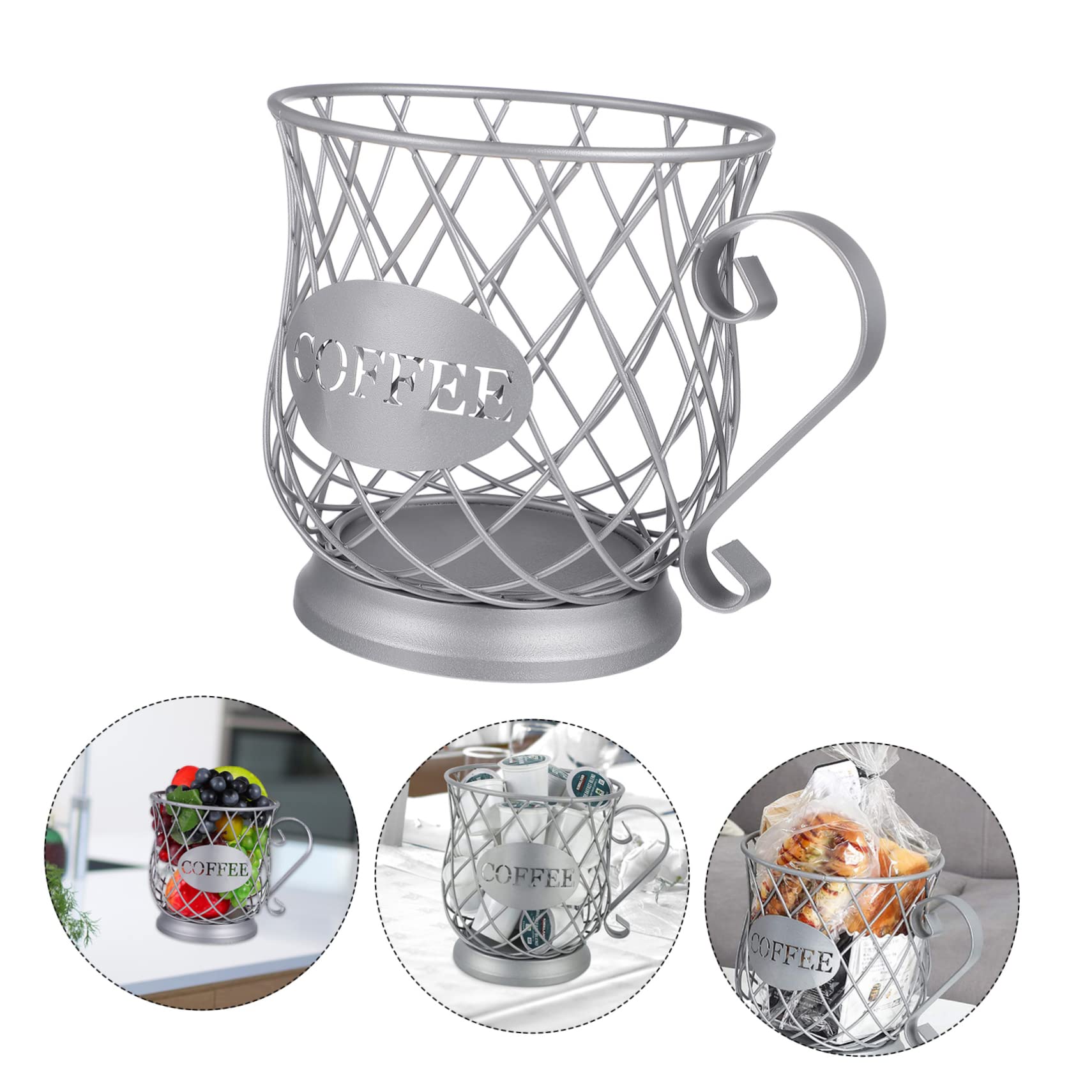 Unomor Coffee Pod Holder Organizer Stylish Storage Basket for Countertop Versatile Coffee Accessory Capacity for Fruits Snacks for Kitchen and Living