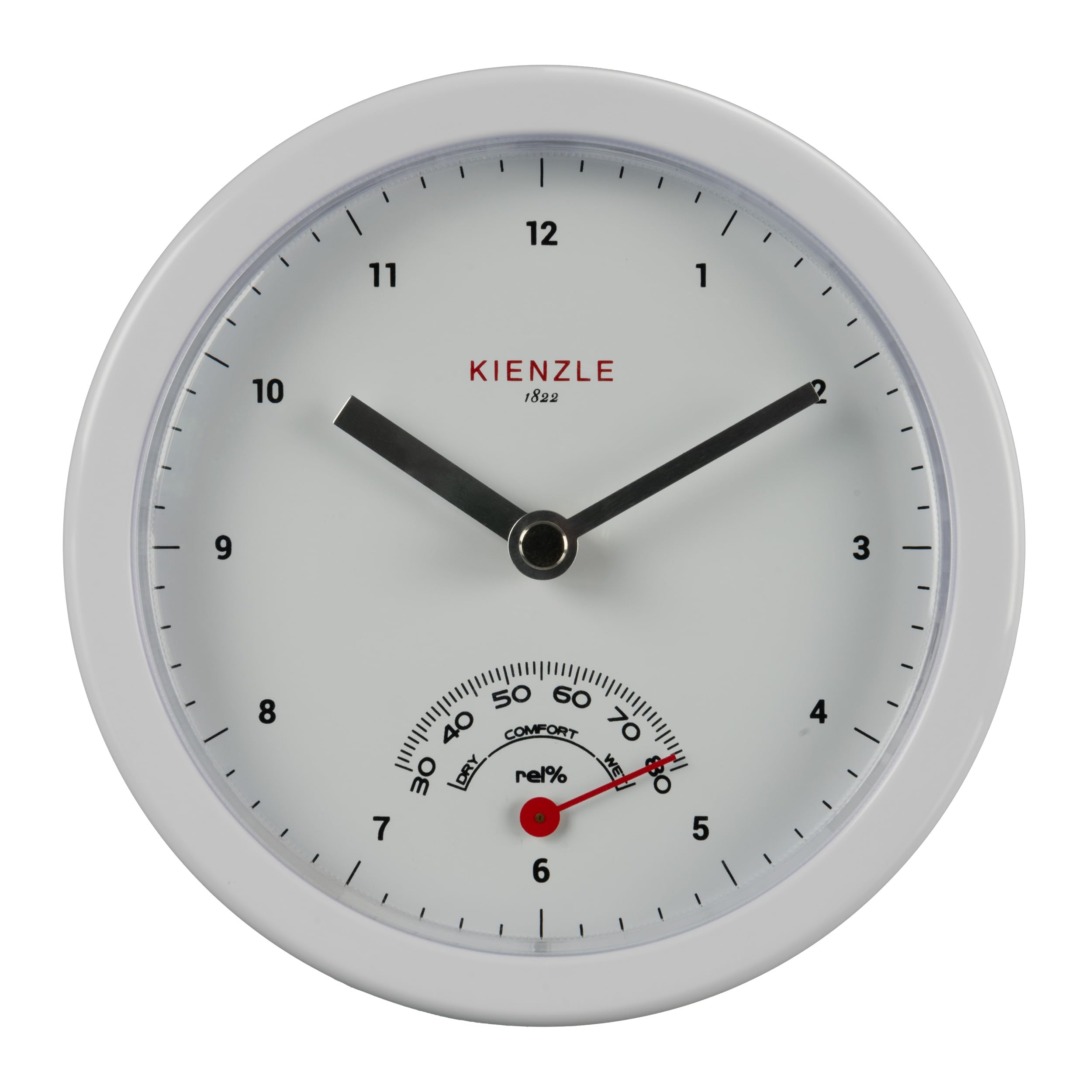Kienzle Orologio da bagno con movimento al quarzo, igrometro, con ventose resistenti agli spruzzi