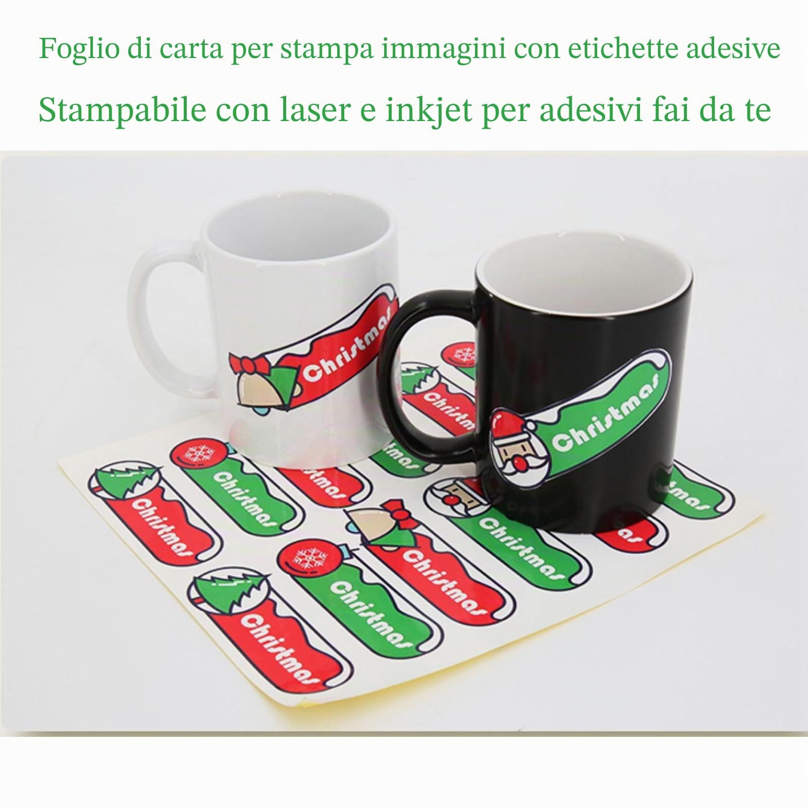 10 Fogli A4 Autoadesivi Lucidi Per Inkjet – 115 Gsm, Bianchi, Per Etichette