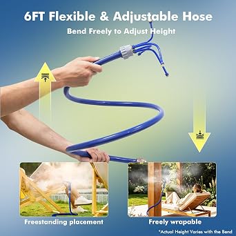 RESTMO Adjustable Misters for Outside Patio, Standing Portable Mister